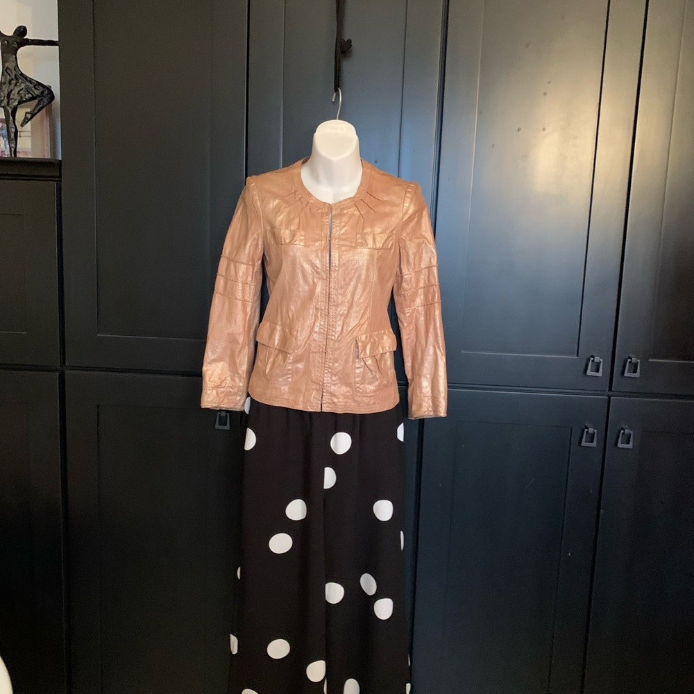 Roberto Cavalli Metallic Leather Jacket S
